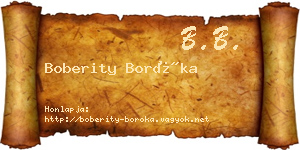 Boberity Boróka névjegykártya